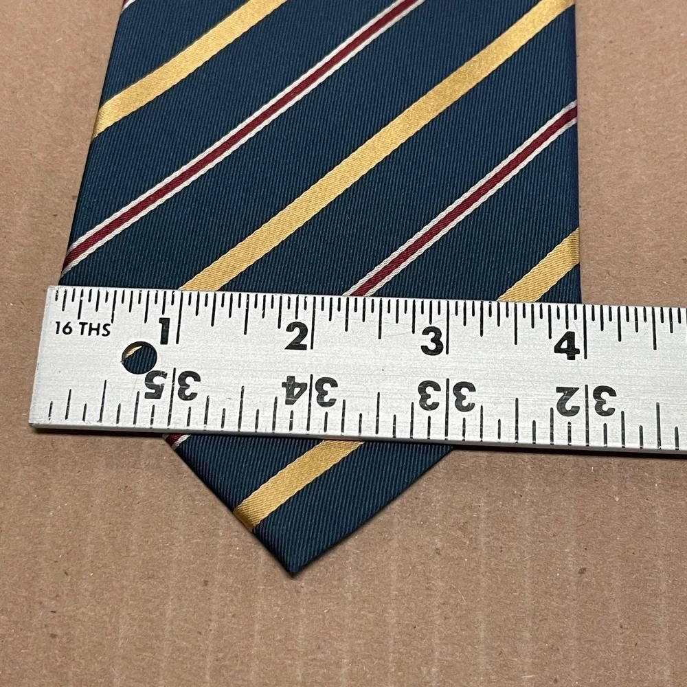 Vintage Banana Republic Factory Blue/Yellow Striped‎ Tie 100% Silk 90's